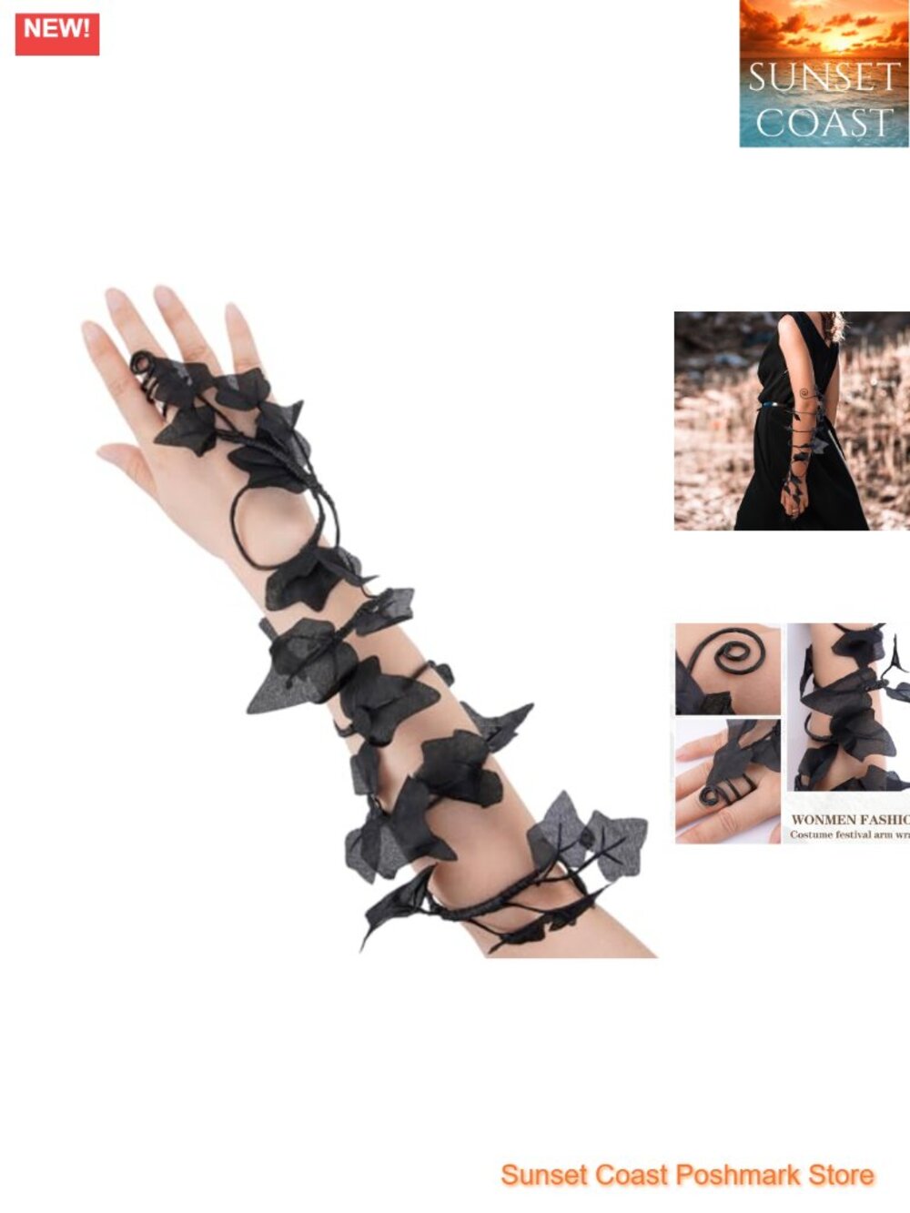 Renfaire Ivy Arm Wrap Leaves Arm Cuff Wrap Ring Fairy Costume Accessory